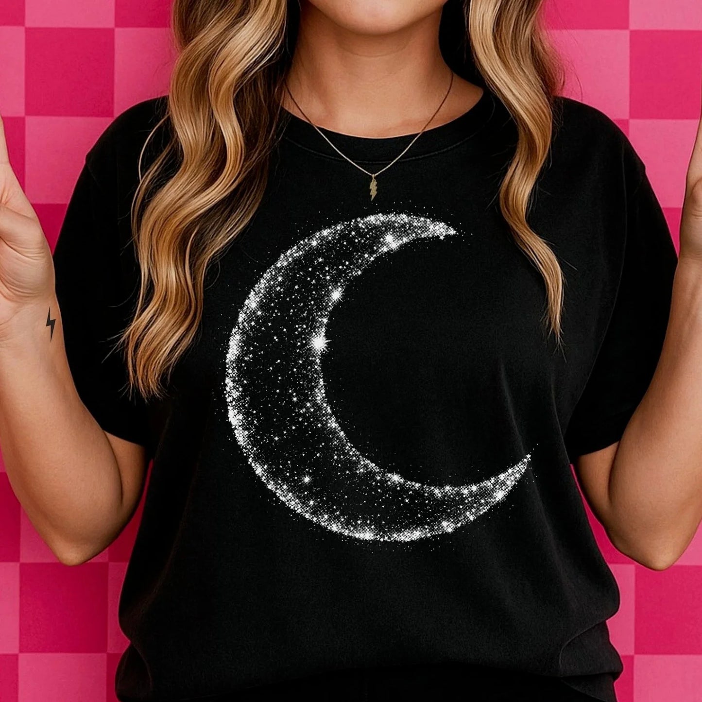 Halftone Crescent Moon Tee