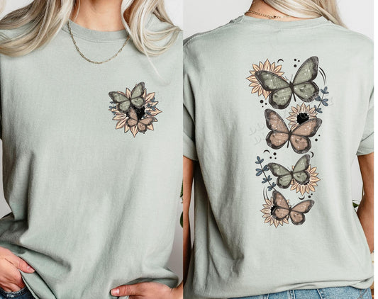 Front/Back Butterfly & Sunflowers