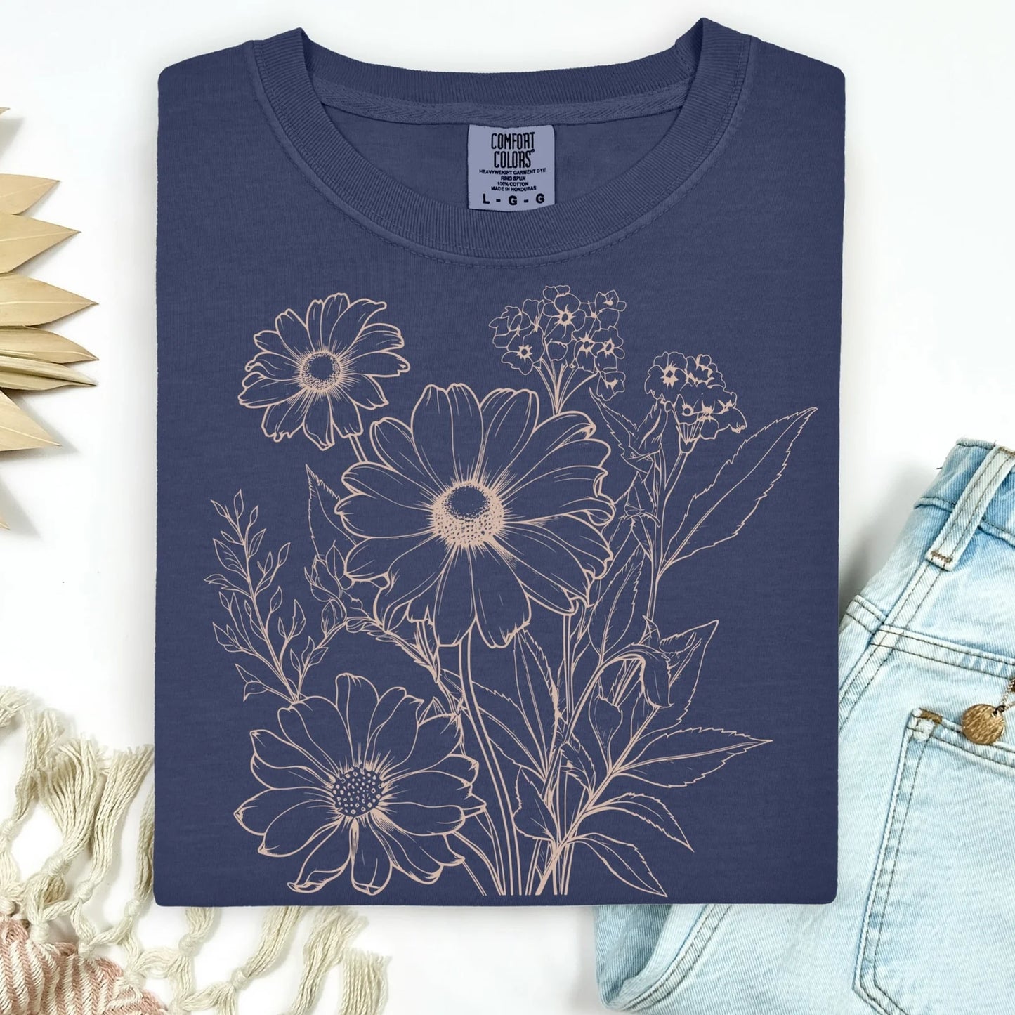 Tan Floral Tee