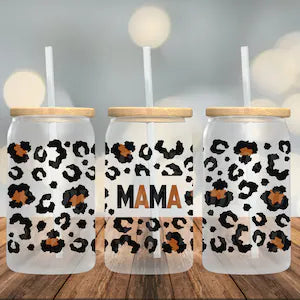 Mama Leopard Glass Mug