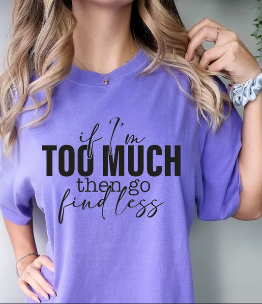 If I’m Too Much Then  Go Find Less